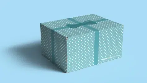 walmart welcome baby Polka dot gift box with a bow