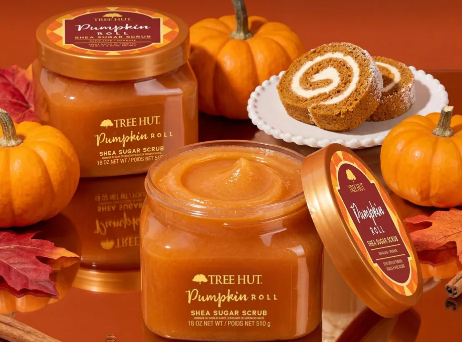 tree hut pumpkin roll body scrub