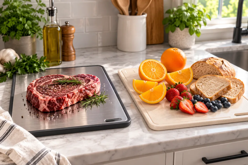 titanium cutting board with knife sharpener